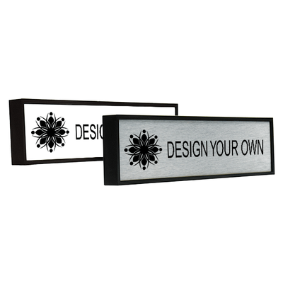 Square Corner Engraved Wall Name Plate w Plastic Holder | 2" x 9"