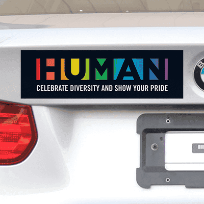 Rainbow Gradient Pride Bumper Sticker - alternate view