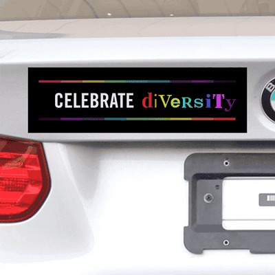 Celebrate Diversity Pride Bumper Sticker - alternate view