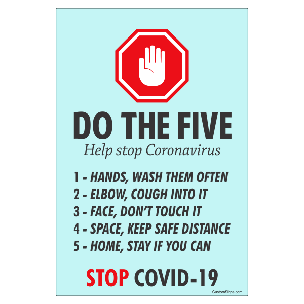 Do the Five 9" x 6" Safety Sign 