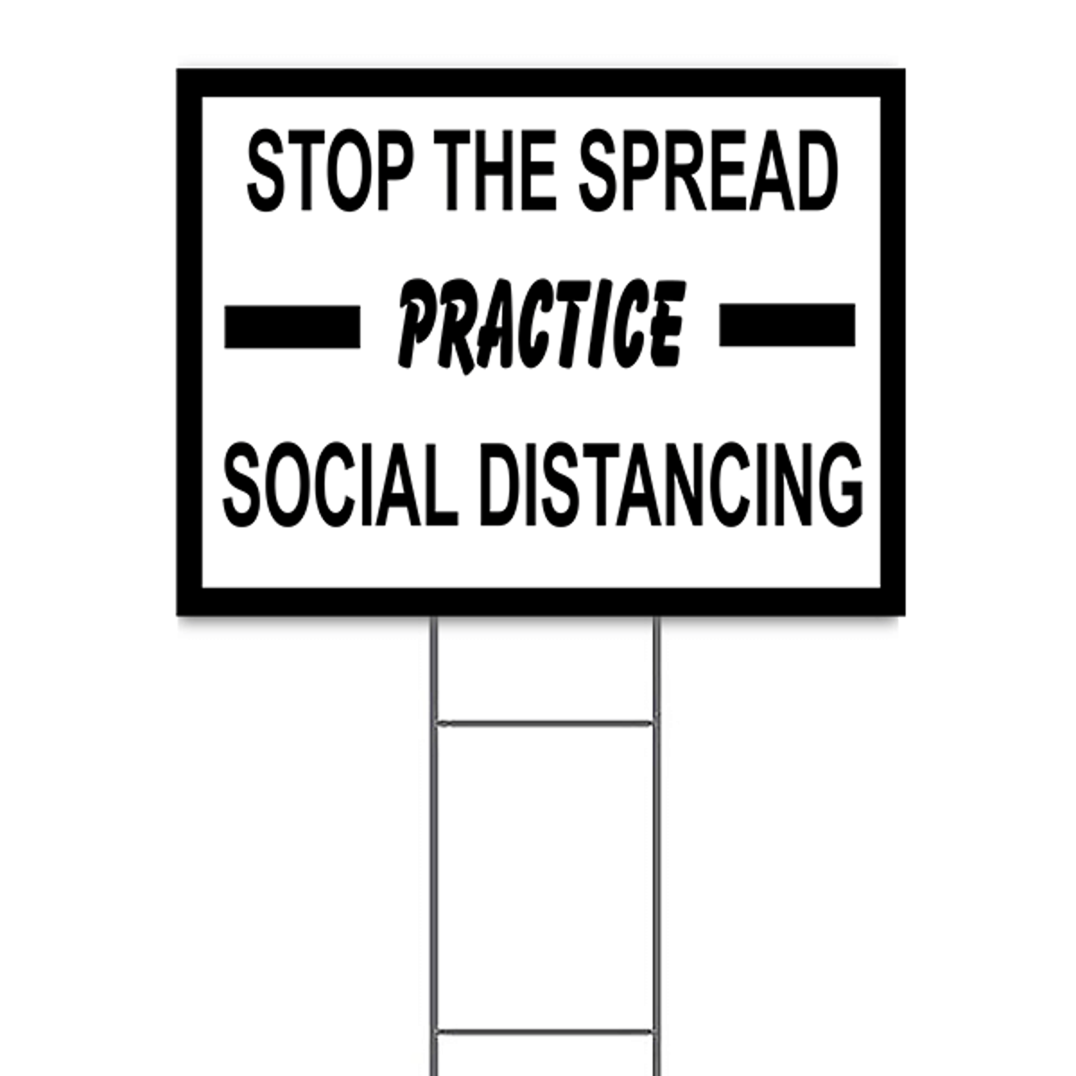 Stop The Spread Practice Social Distancing Yard Sign | 18" x 24"