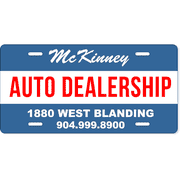 Striped Auto Dealership Industry Custom Front License Plate