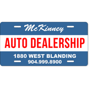 Striped Auto Dealership Industry Custom Front License Plate