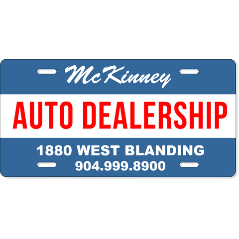 Striped Auto Dealership Industry Custom Front License Plate
