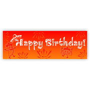 Sunset Sombrero 2" x 6" Birthday Banner 