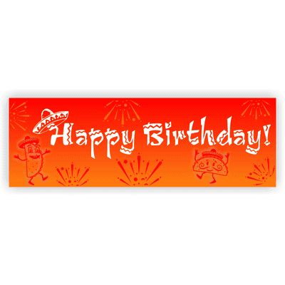 Sunset Sombrero Birthday Banner | 2' x 6'