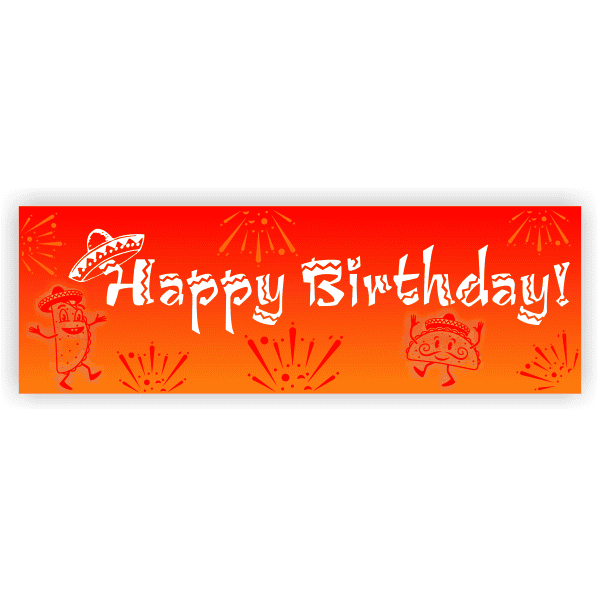 Sunset Sombrero 2" x 6" Birthday Banner