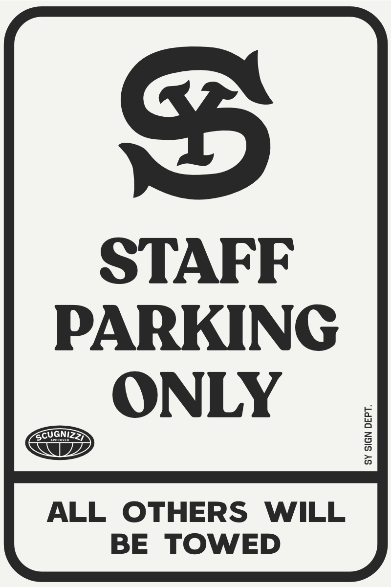 Switchyards 18 x 12 Staff Parking Aluminum Sign