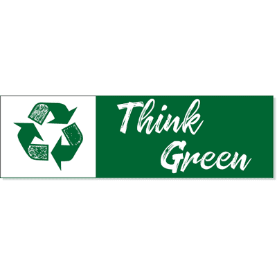 Think Green Recycle Decal | 3" x 10"