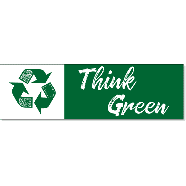 3" x 10 Think Green Recycle Decal