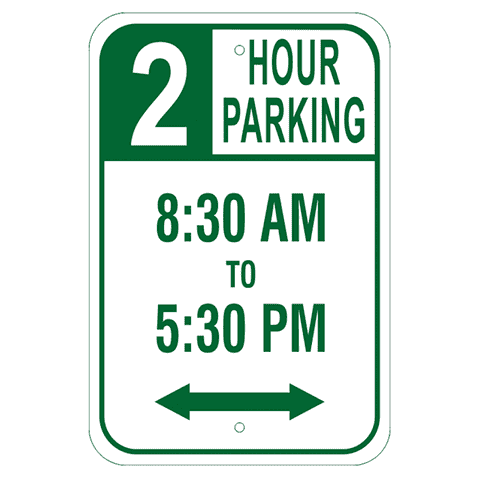 Double Arrow 18" x 12" Timed Parking Sign