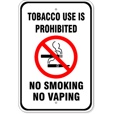 Tobacco Use Prohibited Aluminum Sign | 18" x 12"