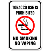 Tobacco Use Prohibited 18" x 12" Aluminum Sign