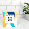 Custom QR Code Today's Menu Trendy Table Top Sign