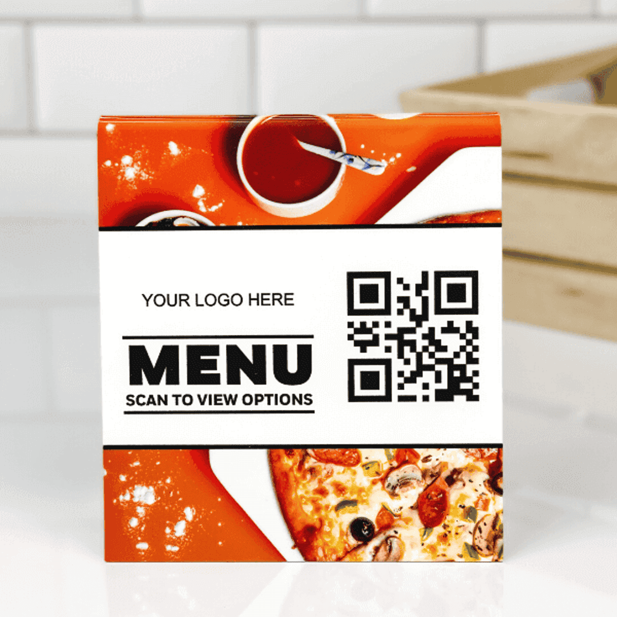 Custom QR Code with Custom Image Menu Table Top Sign