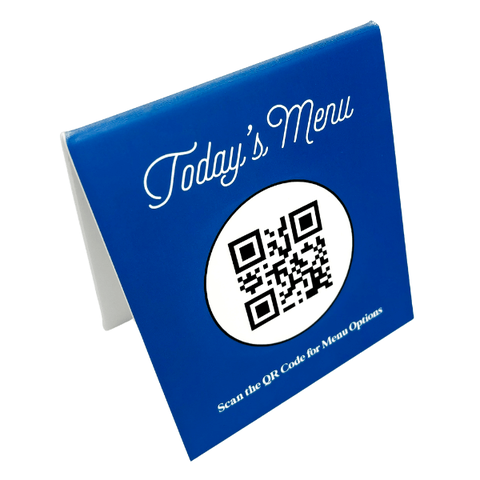 Custom QR Code with Background Color 4" x 5" Menu Table Top Sign