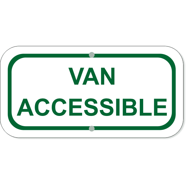 Van Accessible Add-On 6" x 12" Green Aluminum Sign