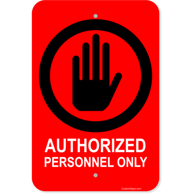 Vertical Clean Authorized Personnel Aluminum Sign | 18" x 12"