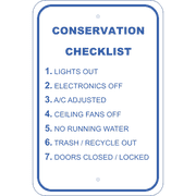 Vertical Conserve Before Leaving Checklist Sign