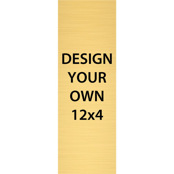 Vertical Engraved 12" x 4" Heavy Brass Signs 