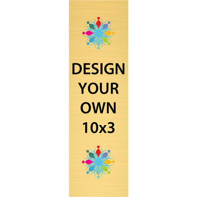 Vertical Full Color 10" x 3" Brass Signs  - alternate view