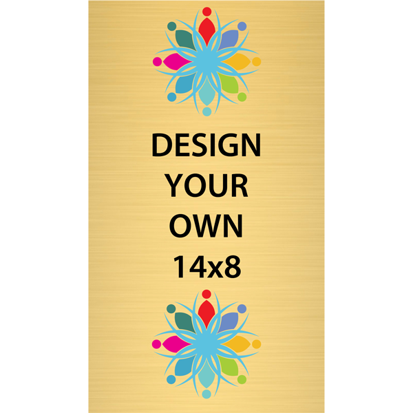 Vertical Full Color Brass Signs 14" x 8"
