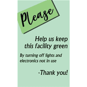 Vertical Green Facility Conserve Energy Sign