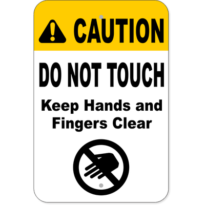 Vertical Keep Clear Do Not Touch Aluminum Sign | 18" x 12"