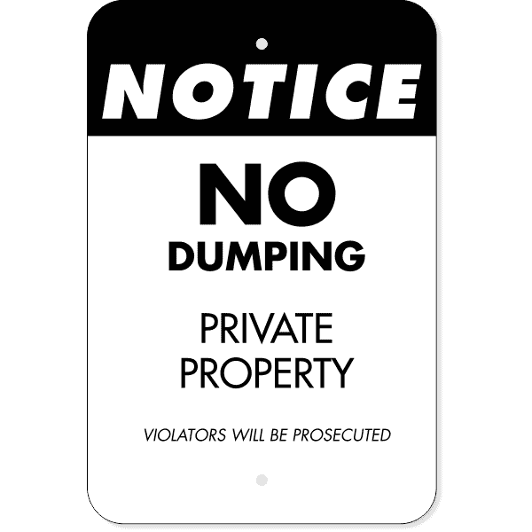 Vertical Private Dump Violators Prosecuted Sign