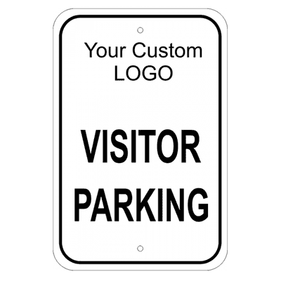Visitor Parking Custom Logo Aluminum Sign | 18" x 12"
