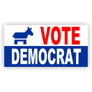 Vote Democrat 2" x 4" Banner