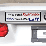 3" x 10" If You Voted Right You're Getting Left Bumper Sticker