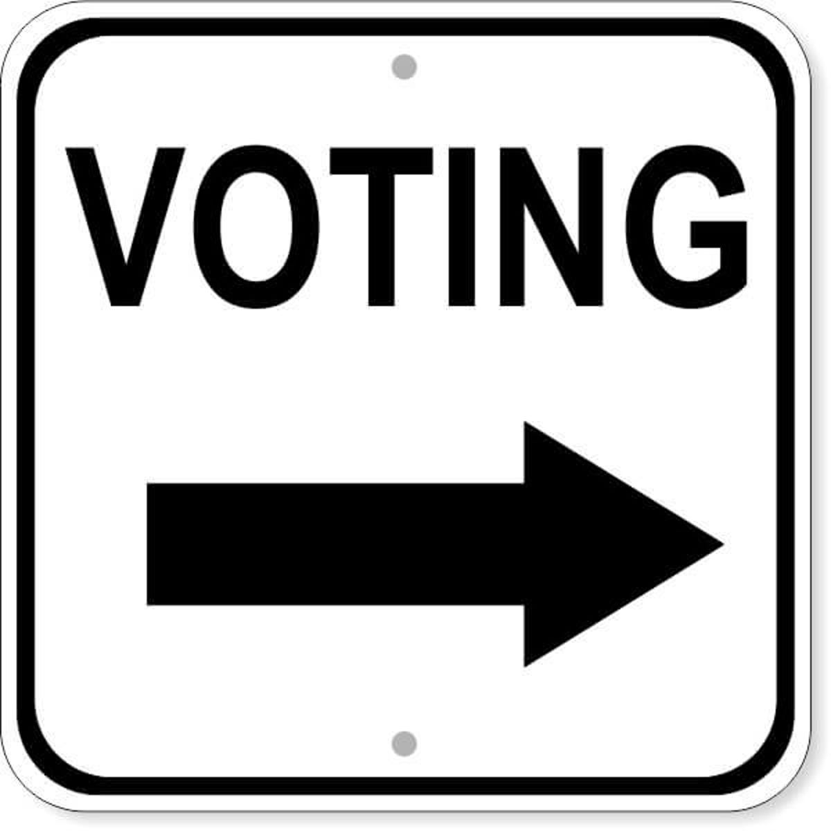 Voting Right Arrow Sign