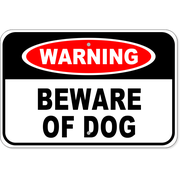 Warning Beware Of Dog 12" x 18" Aluminum Sign 