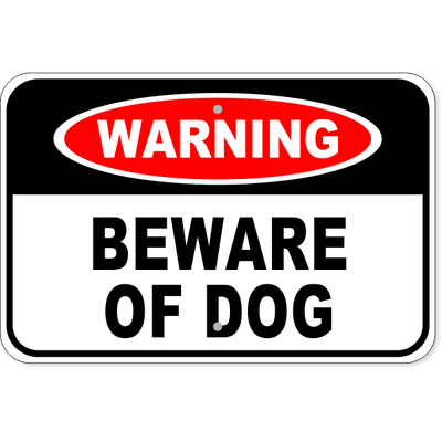 Warning Beware Of Dog Aluminum Sign | 12" x 18"