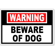 4" x 6" Warning Beware of Dog Decal