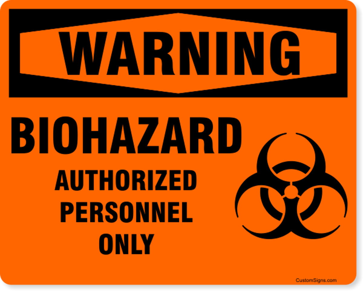 Warning Biohazard Full Color Sign | 8" x 10"