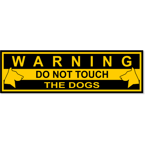 3" x 10" Warning Do Not Touch Dogs Crate Decal