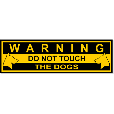 Warning Do Not Touch Dogs Crate Decal | 3" x 10"