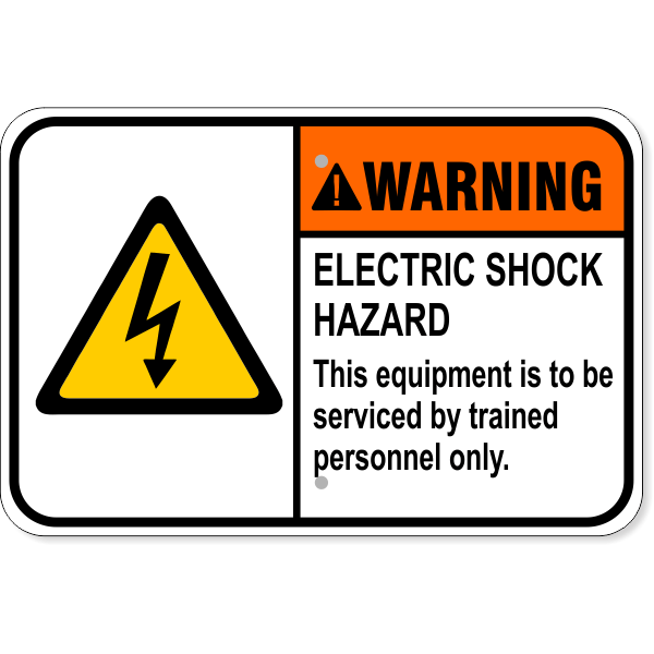 Warning Electric Shock Hazard 12" x 18" Aluminum Sign