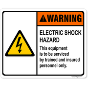 Warning Electric Shock Hazard 8" x 10" Full Color Sign