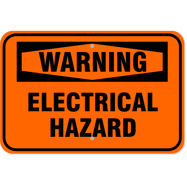 Warning Electrical Hazard 12" x 18" Aluminum Sign