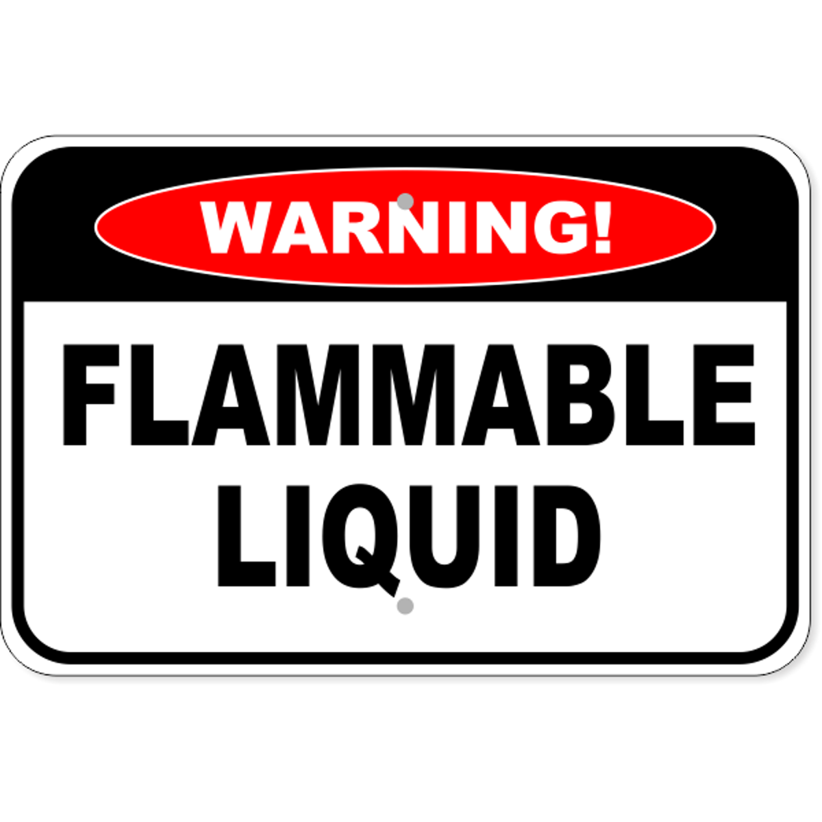 Warning Flammable Liquid Aluminum Sign | 12" x 18"