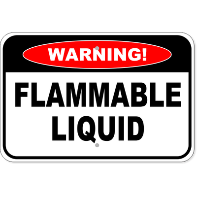 Warning Flammable Liquid Aluminum Sign | 12" x 18"
