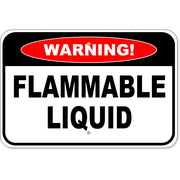 Warning Flammable Liquid 12" x 18" Aluminum Sign