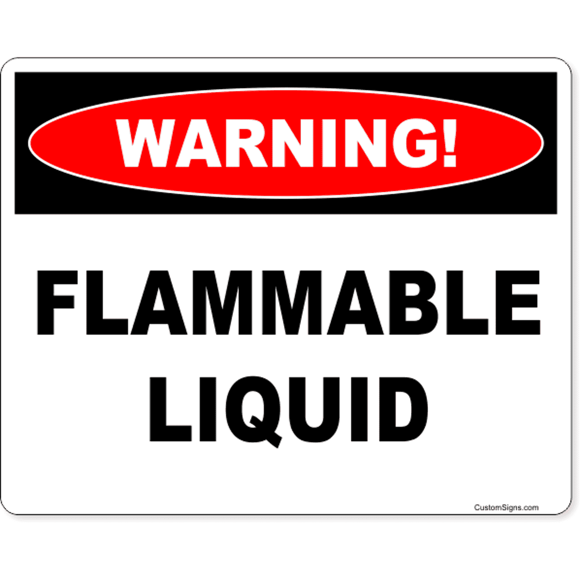Warning Flammable Liquid Full Color Sign | 8" x 10"
