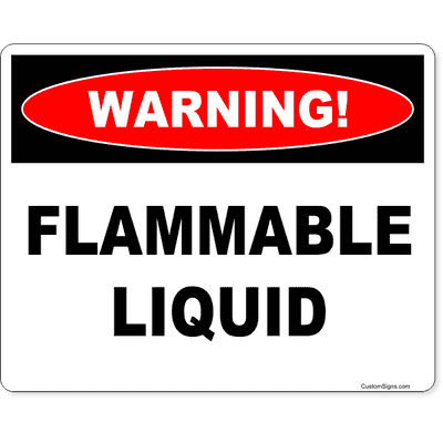 Warning Flammable Liquid Full Color Sign | 8" x 10"