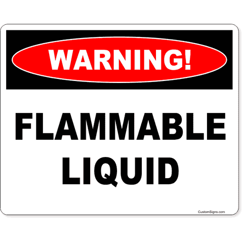 Warning Flammable Liquid 8" x 10" Full Color Sign 