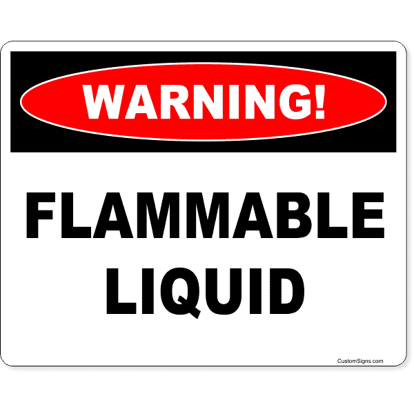 Warning Flammable Liquid 8" x 10" Full Color Sign