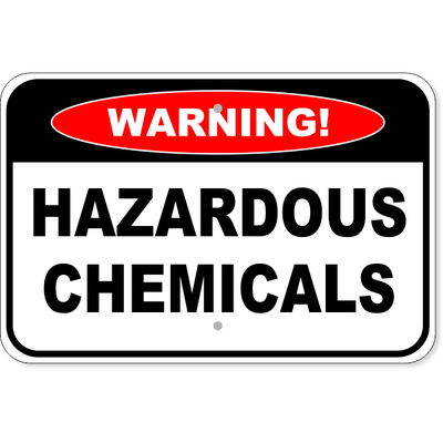 Warning Hazardous Chemicals Aluminum Sign | 12" x 18"